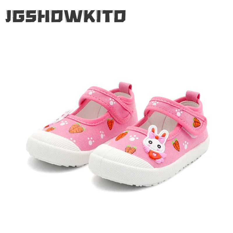 JGSHOWKITO Girls Canvas Shoes Soft Sports Shoes Kids