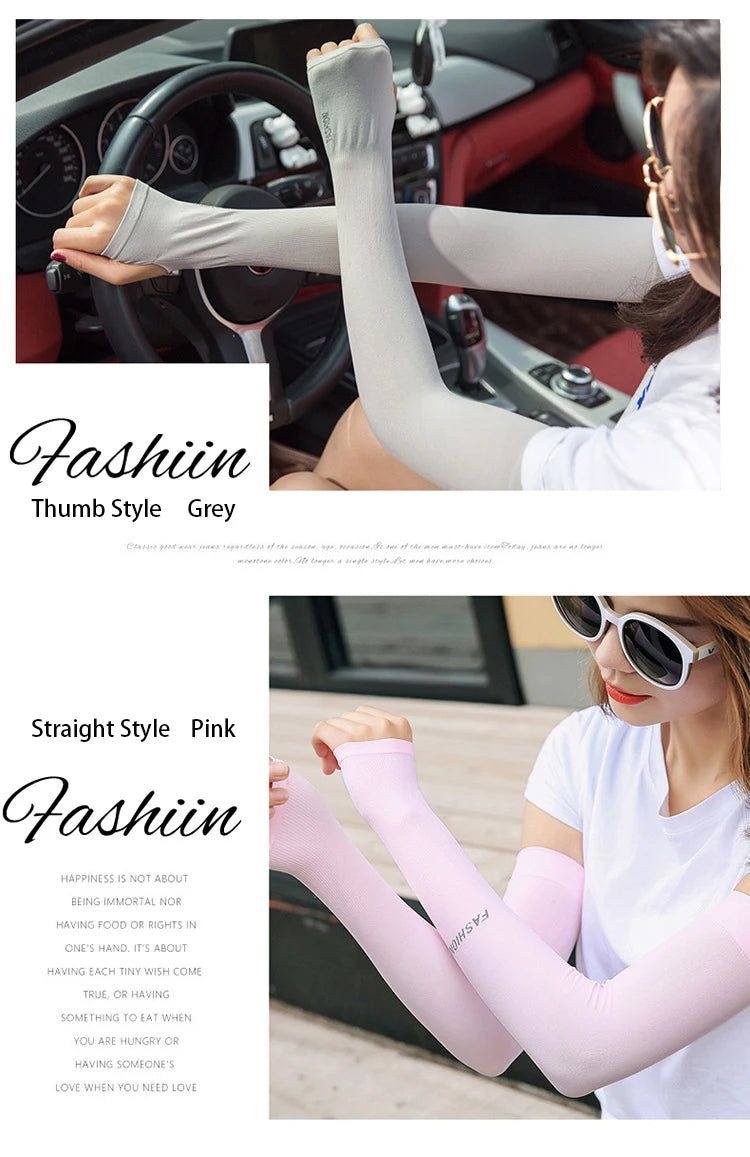 Anti-UV Arm Covers Men Women Cycling Fingerless Gloves