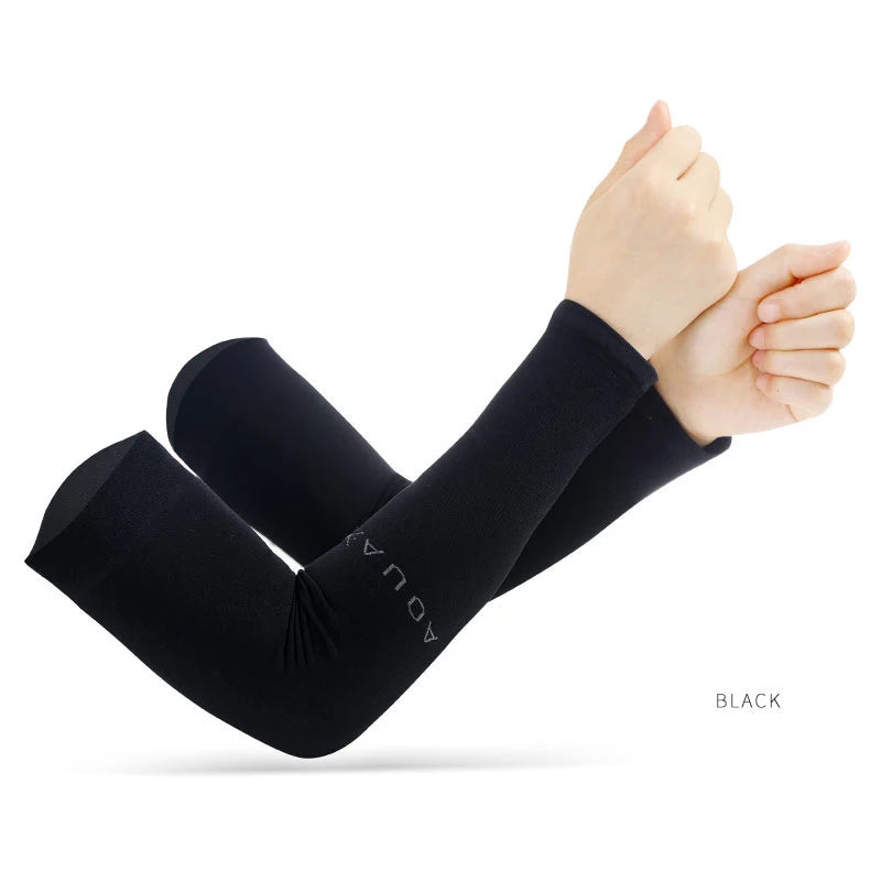 Anti-UV Arm Covers Men Women Cycling Fingerless Gloves