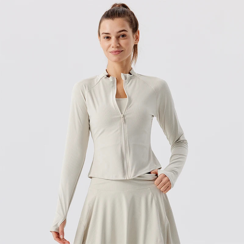 Summer Yoga Coat Women Yoga Fitness Wear Zipper