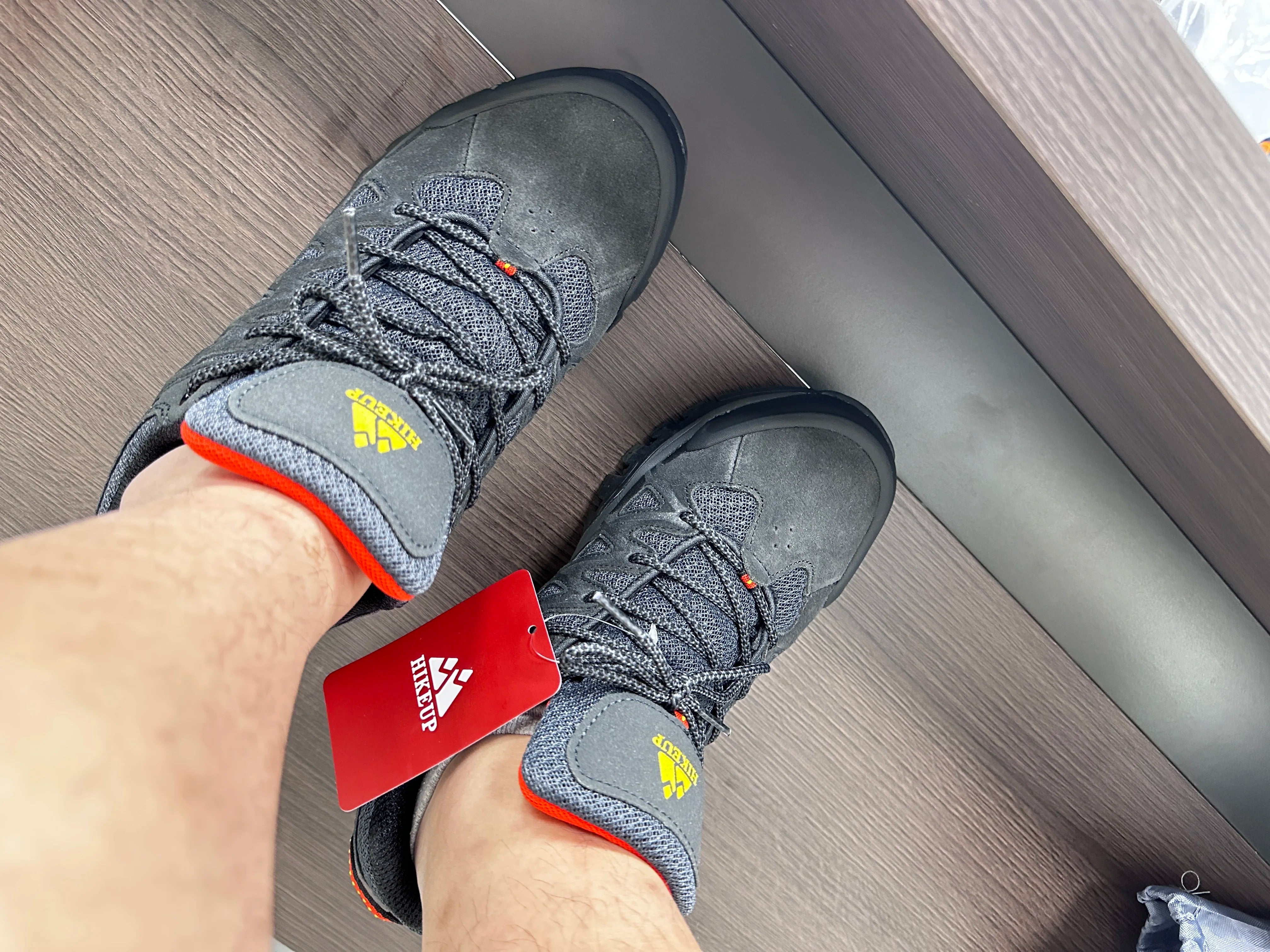 HIKEUP New Arrival Mens Hiking Shoes Breathable Lace