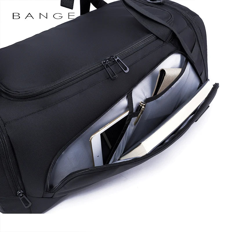 BANGE Men's Large Multi-Compartment Gym Bag