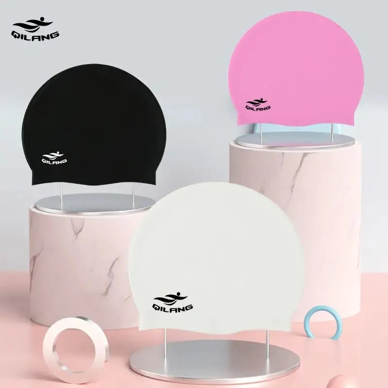Adult Silicone Swimming Cap, 10 Colours, image 3 of 46