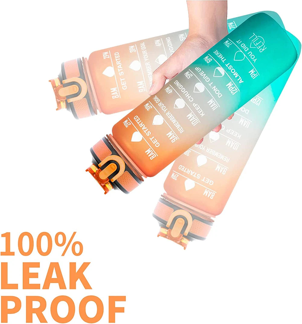 Motivational Sport Water Bottle, Leakproof Drinking Bottles, Outdoor