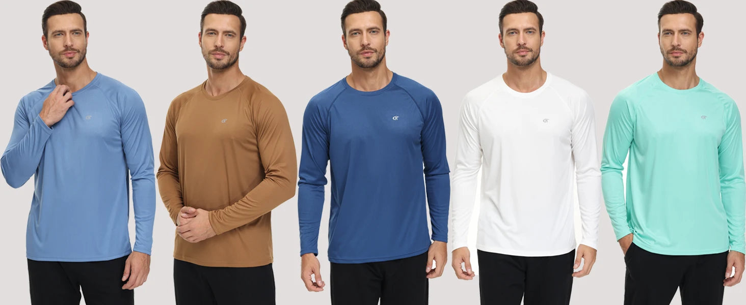 Men UPF 50+ Long Sleeve T-Shirt, Rash Guard