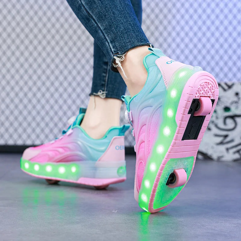 Kids' Light-Up Two-Wheel Roller Shoes, image 6 of 18
