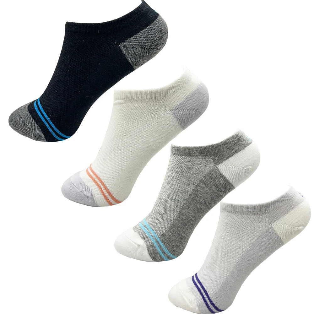 Women's Cotton No-Show Socks, 4 Pairs