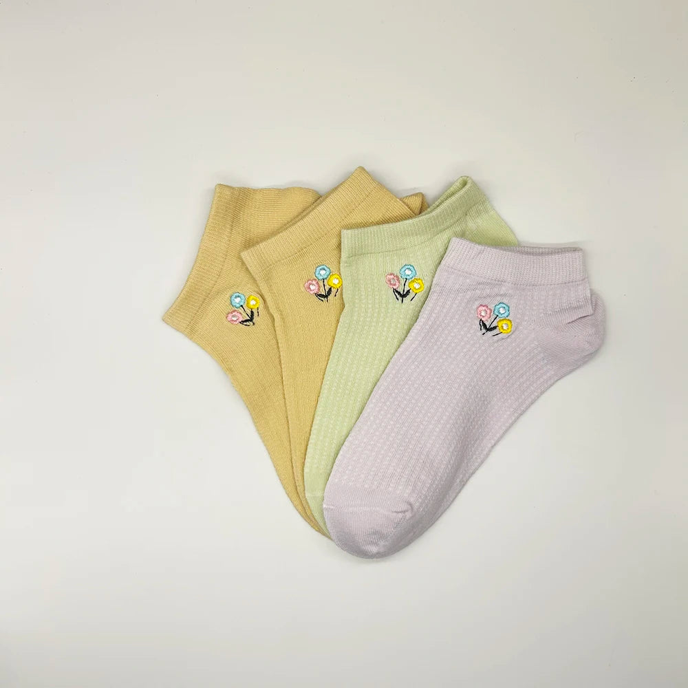 Women's Cotton No-Show Socks, 4 Pairs, image 32 of 52