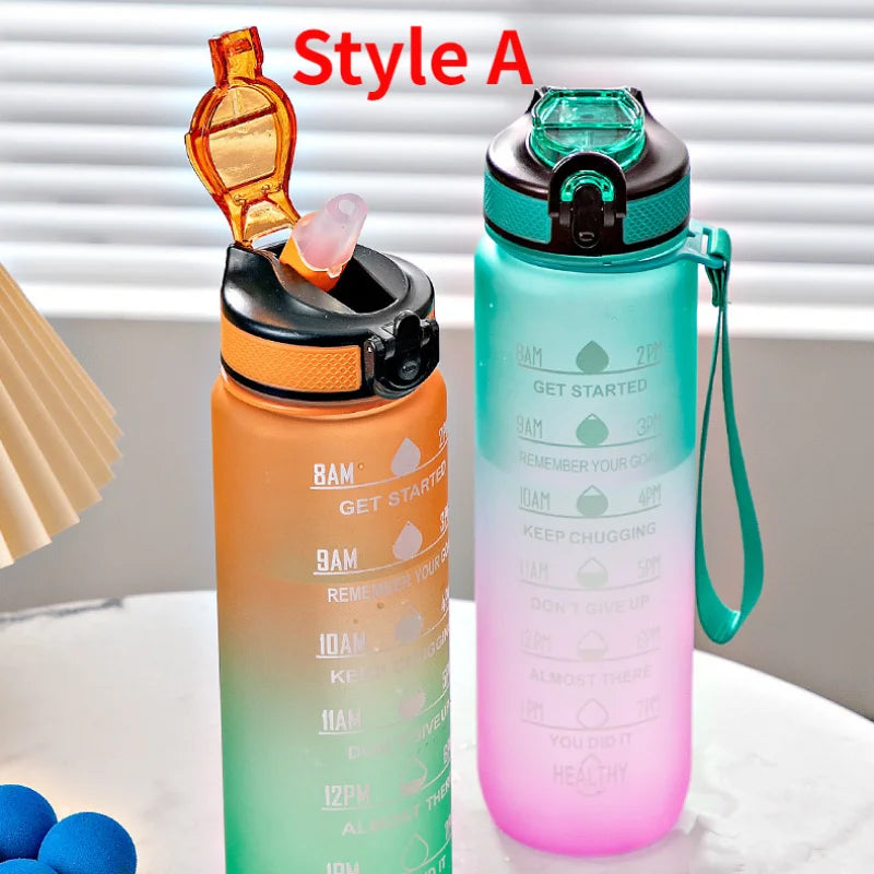 Motivational Sport Water Bottle, Leakproof Drinking Bottles, Outdoor