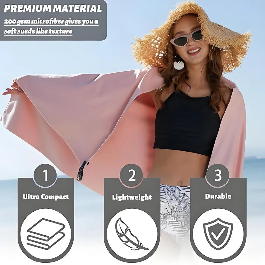 3PCS Quick Dry Beach Towel, Microfiber Travel Towel