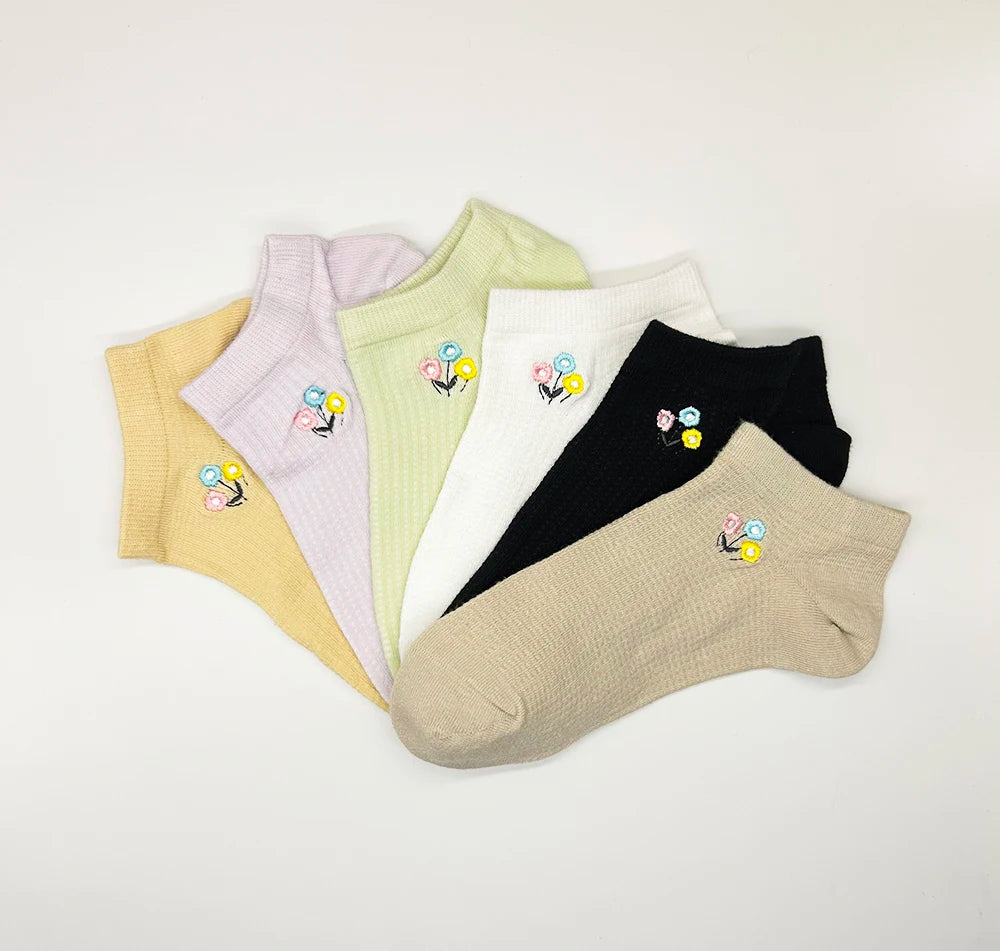 Women's Cotton No-Show Socks, 4 Pairs