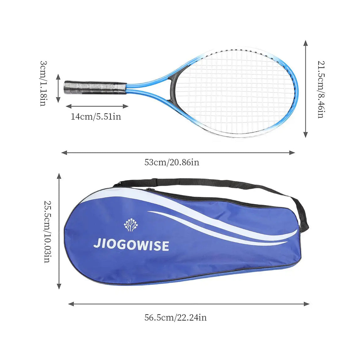 Tennis Racket Set, 2 Rackets with Carry Bag