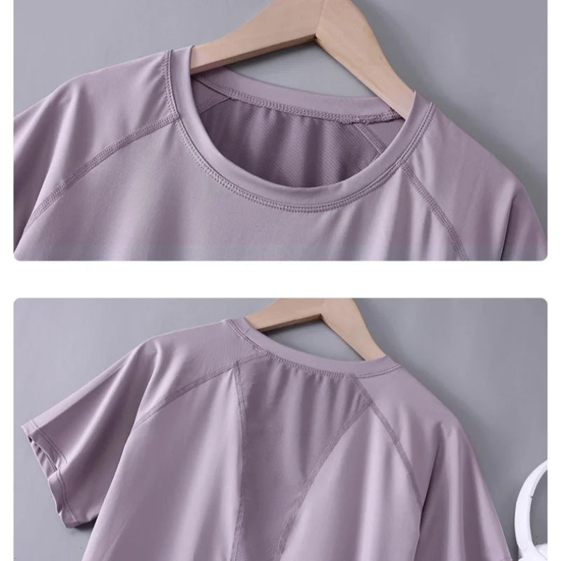 DRUR Yoga Tops Sportswear Woman Gym Shirts Breathable