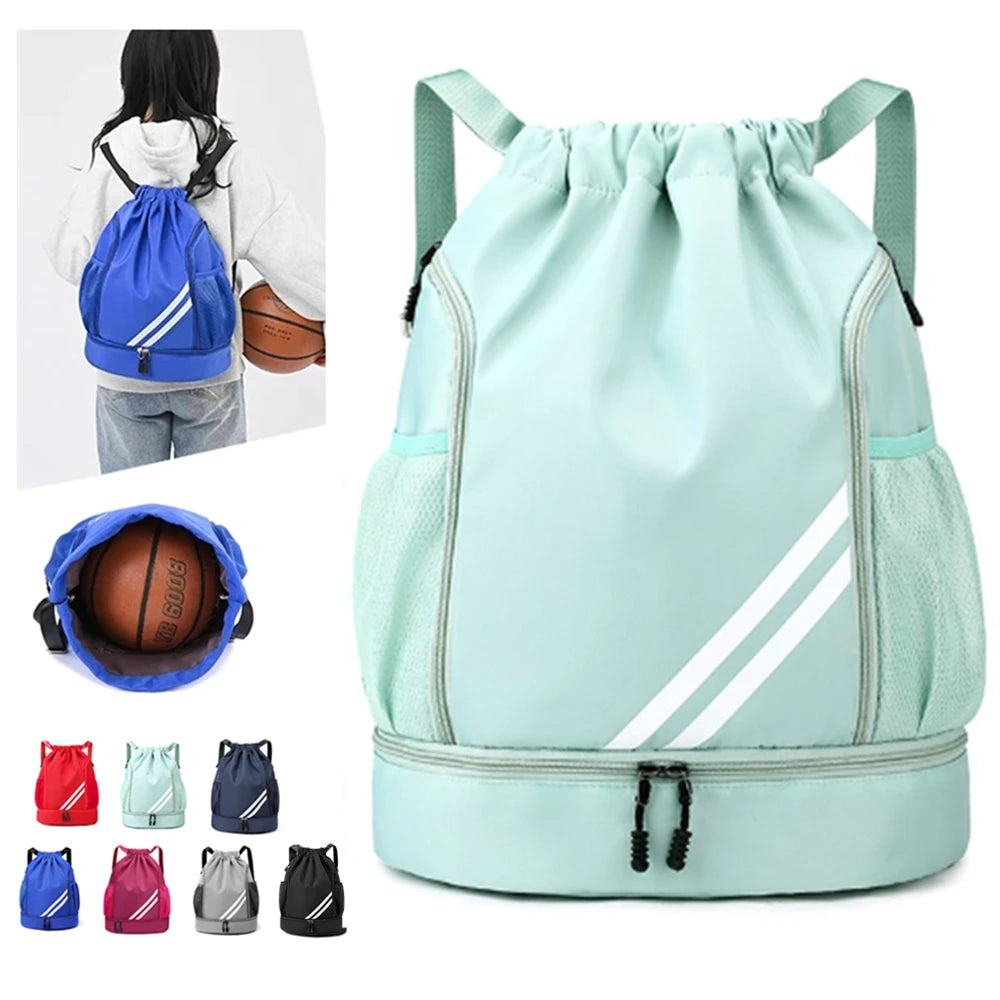 Unisex Basketball Drawstring Gym Backpack, image 3 of 20