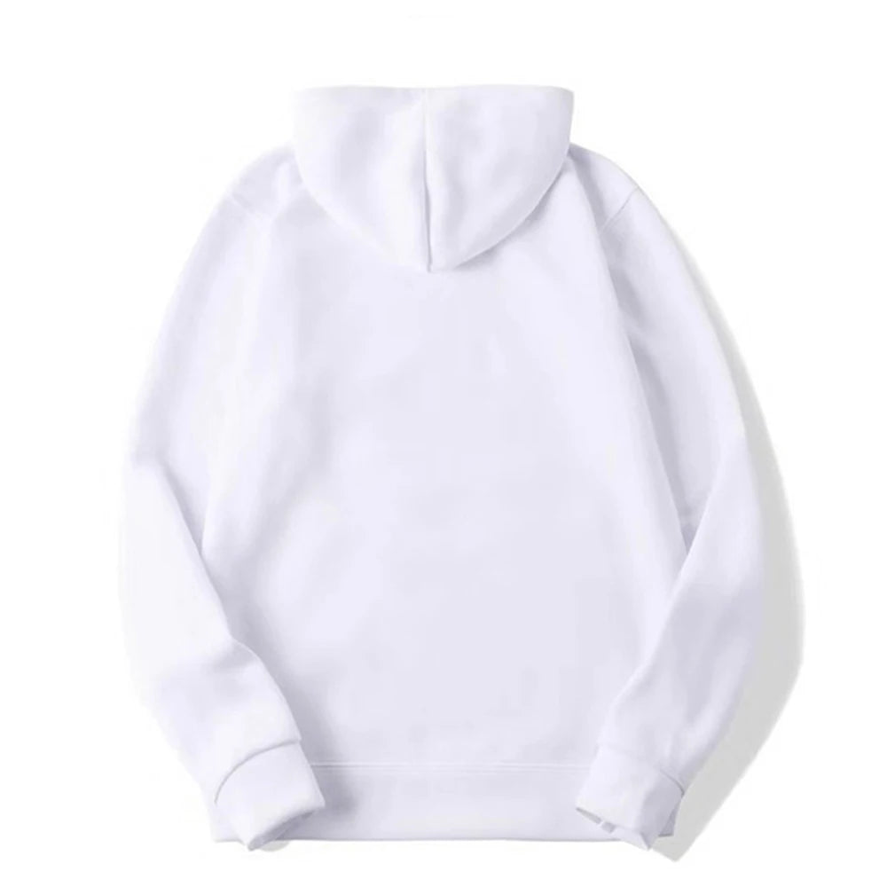 Men's Plain Fleece-Lined Pullover Hoodie