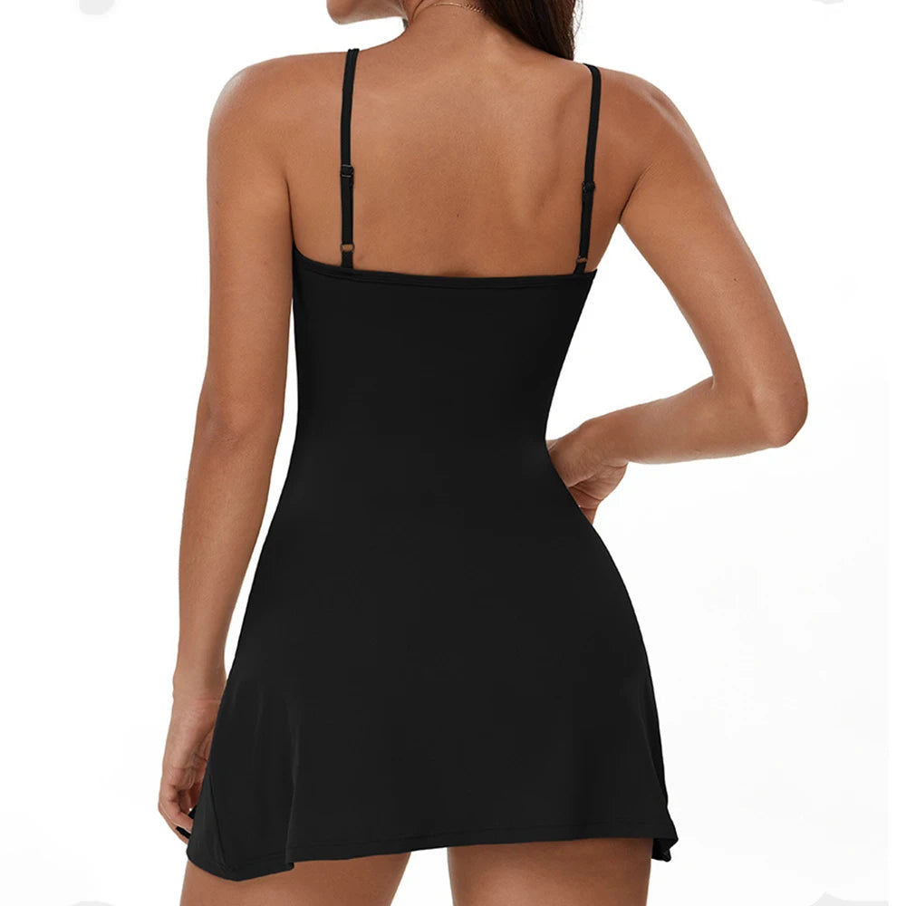 Womens Yoga Dress Jumpsuits Set Sports Bodysuit Sportswear