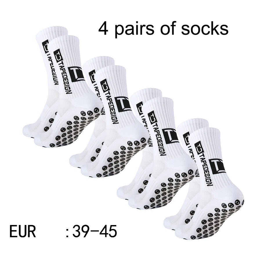 Mid-Calf Anti-Slip Football Socks, 4 Pairs, image 8 of 19