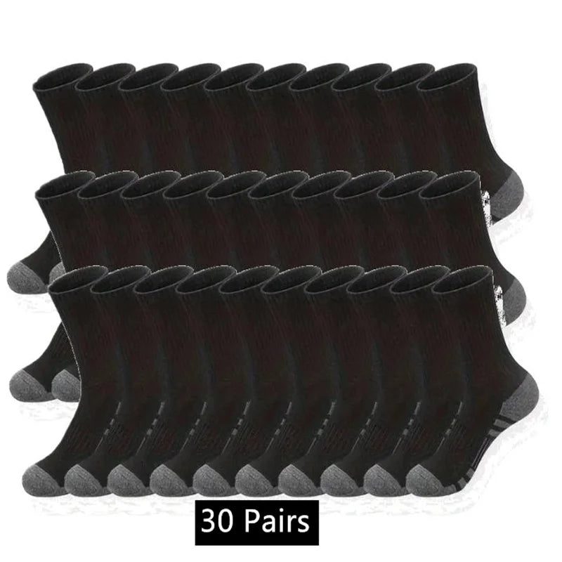 10/20/30 Pairs Men's Classic Crew Socks Unisex Sports