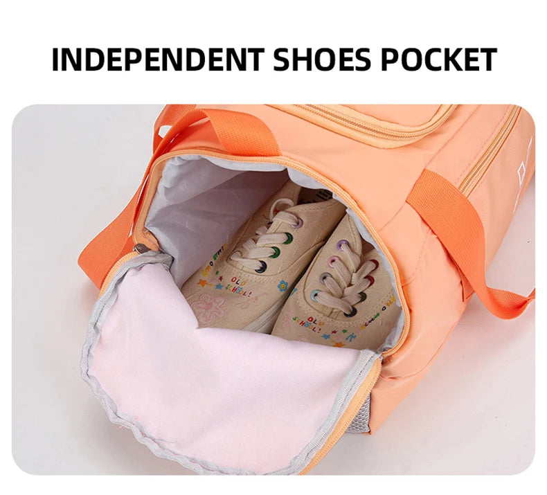 Women's Waterproof Gym Bag with Shoe Pocket