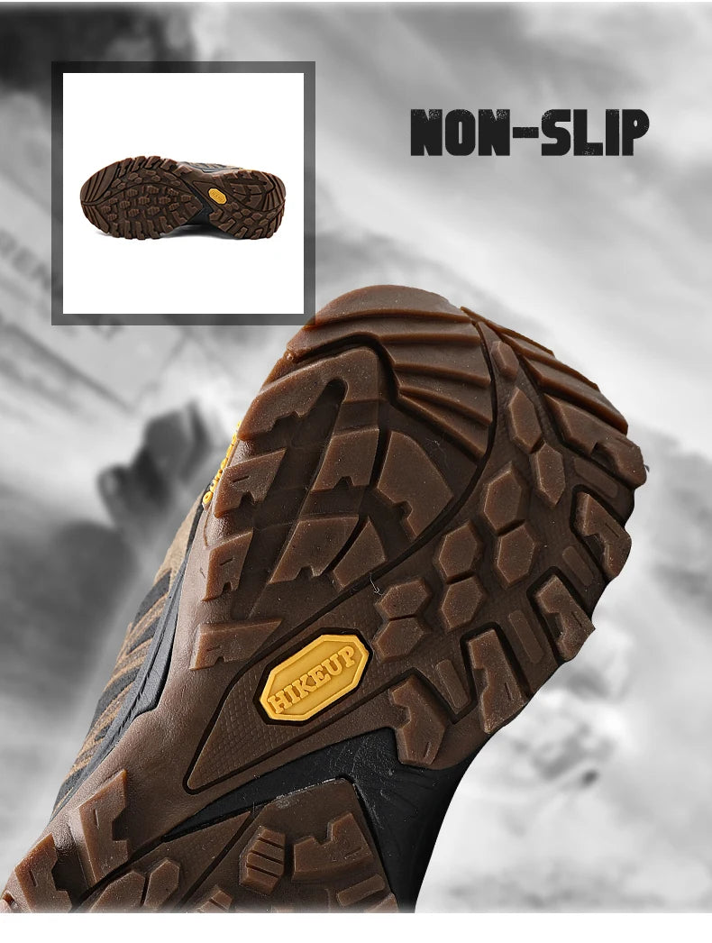 HIKEUP Men's Breathable Lace-Up Hiking Shoes
