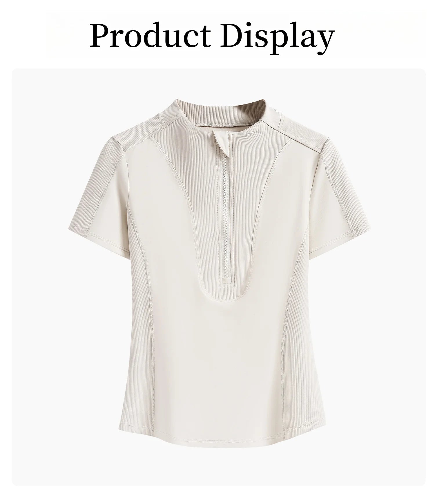 DRUR Yoga Tops Women Short Sleeve Half-Zipper Sports