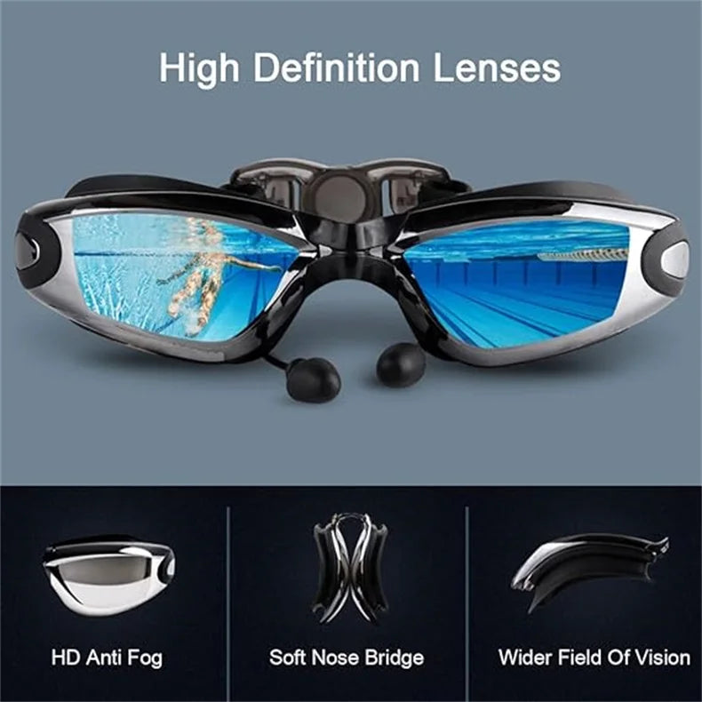ARENA Professional Adult Anti-fog Swimming Goggles Earplugs Men