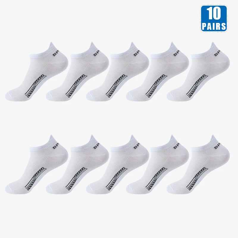 5/10 Pairs Cotton Men's Short Socks Crew Ankle