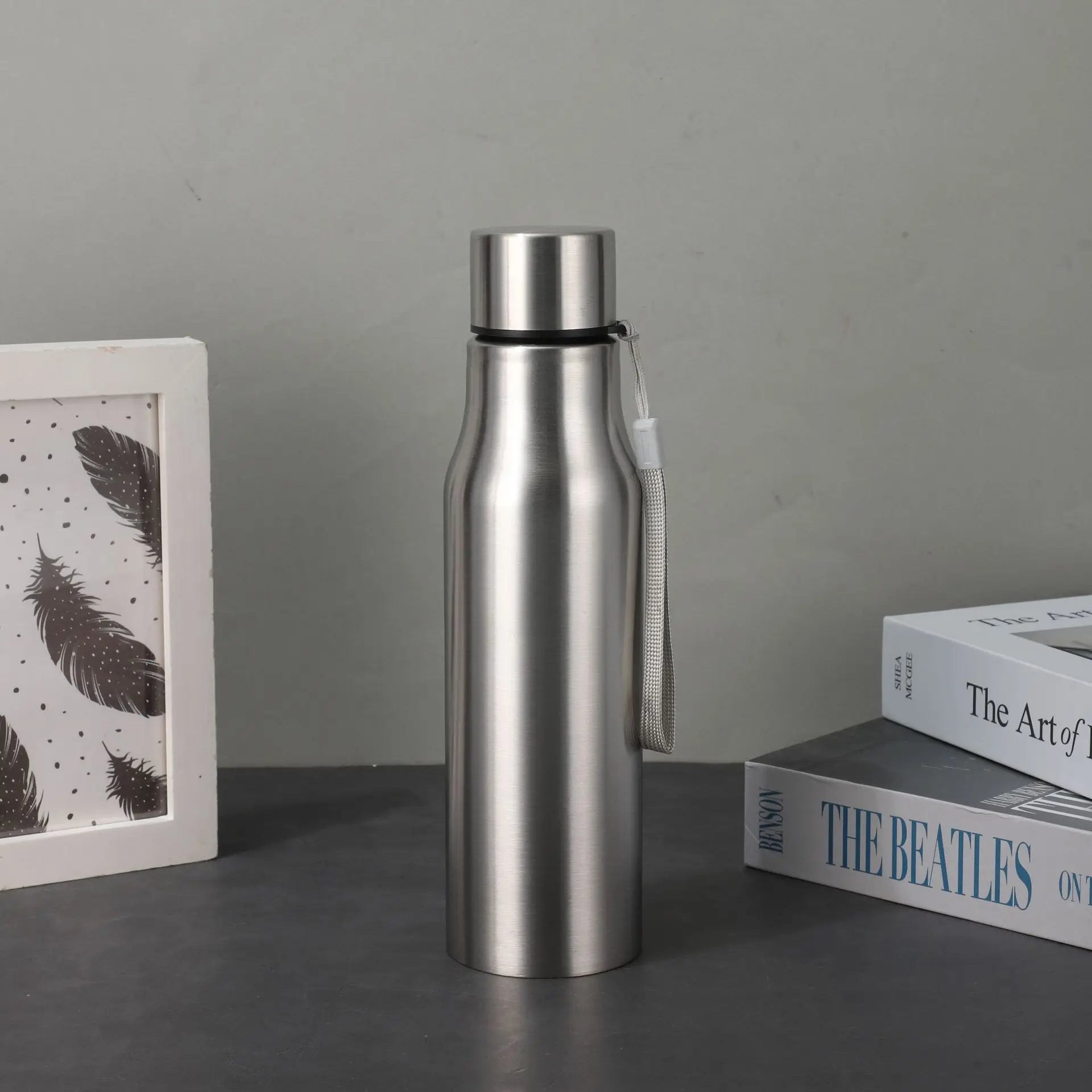 Stainless Steel Sport Water Bottle 1000ml Single-layer Rugged