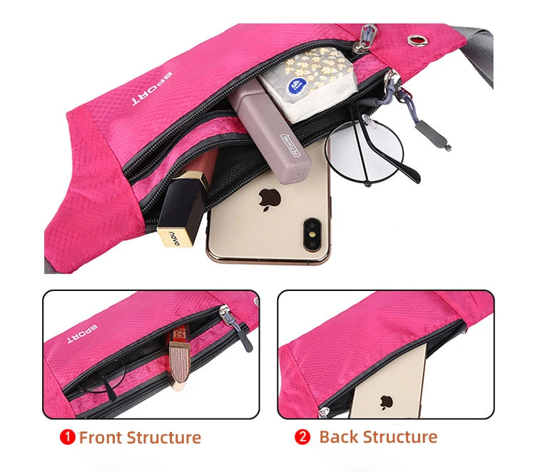 Unisex Nylon Waist and Chest Bag for Running