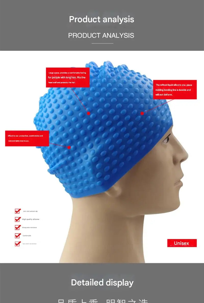 New soft silicone swim cap adult women men,