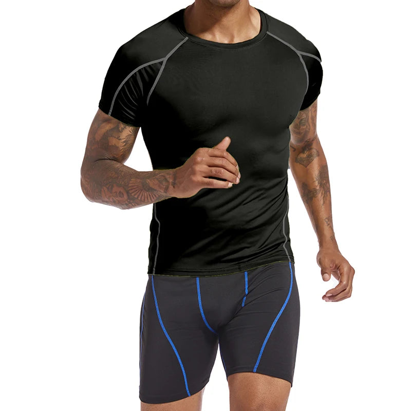 Summer Men Running T Shirt Sportswear Male Elastic