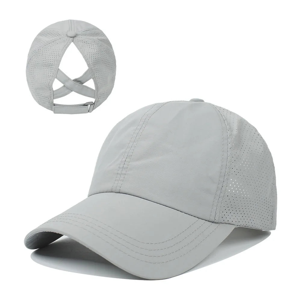 Women's Cross-Back Ponytail Baseball Cap