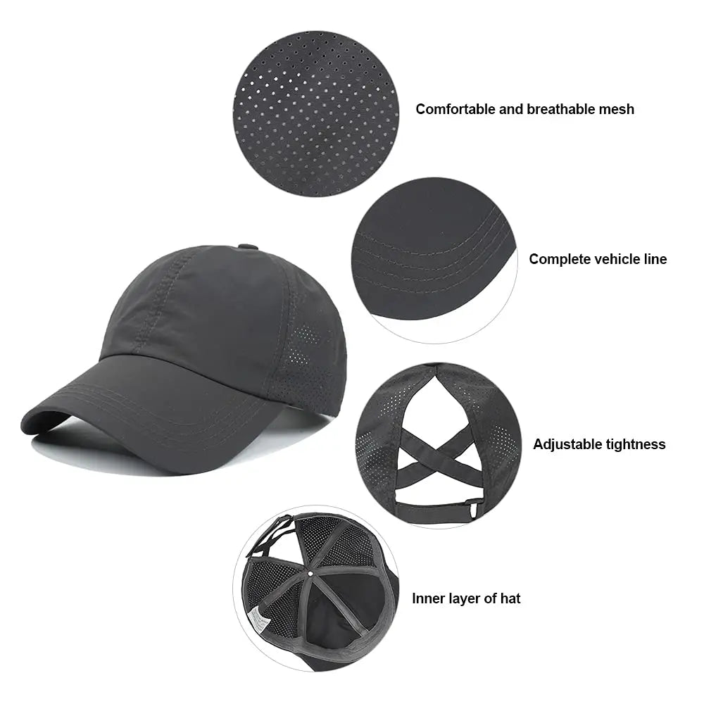 Women's Quick-Dry Criss-Cross Ponytail Cap, image 7 of 23