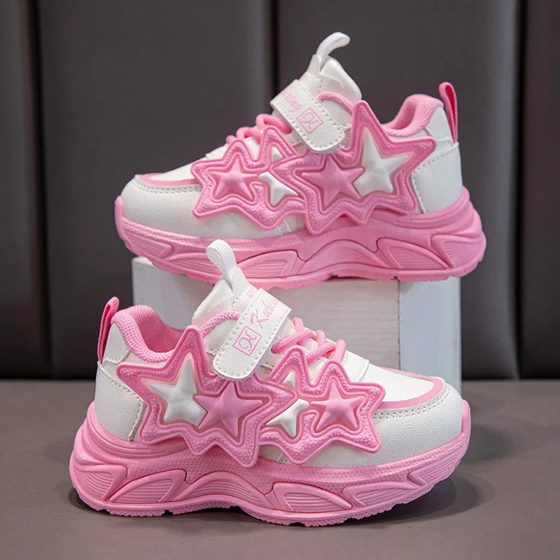 Girls' Chunky Platform Trainers, PU Leather