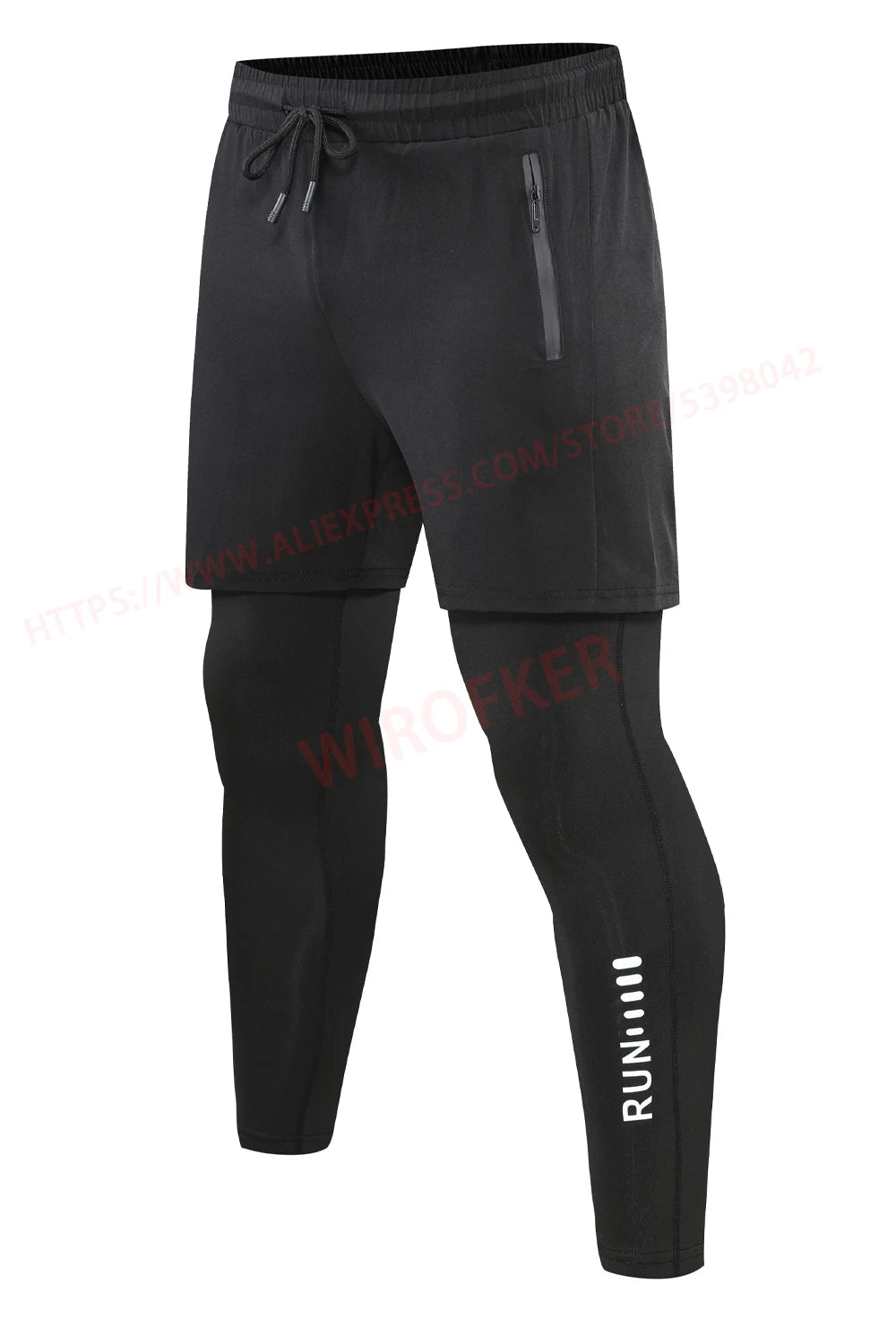 Men Run Trouser 2 1 Double Layer Pant