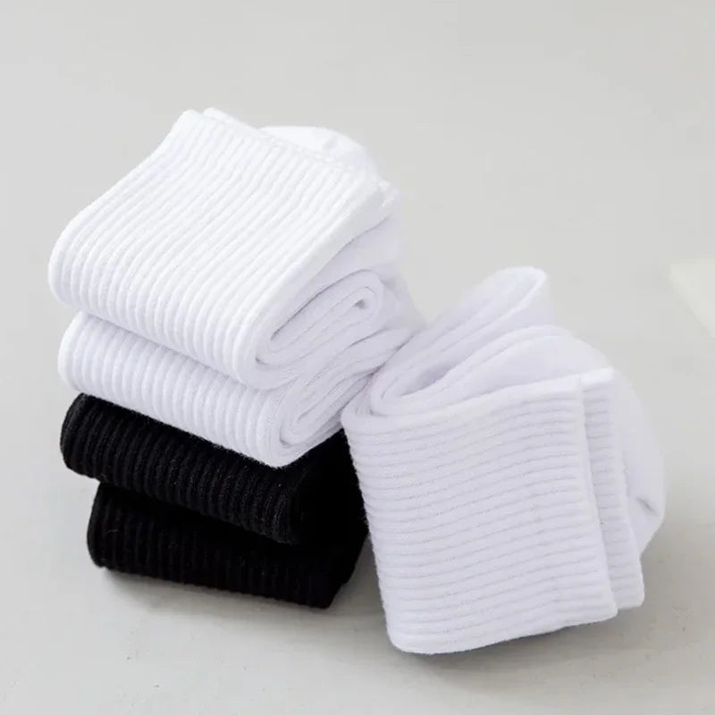 5Pairs Brand Men Cotton New Style White Socks