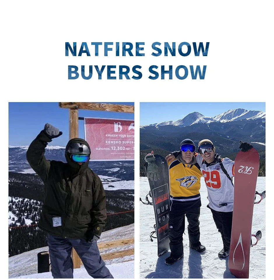 NATFIRE Unisex Anti-Fog Ski Goggles