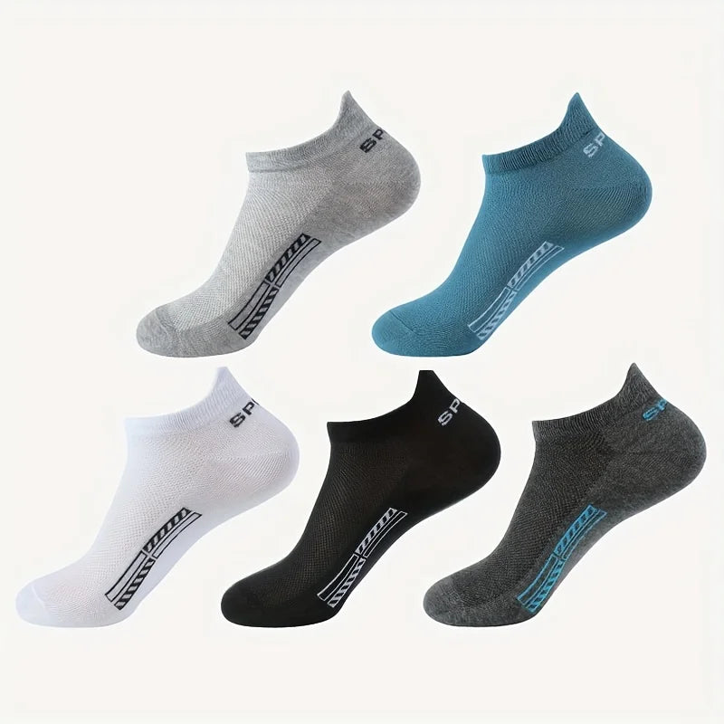 Men's Cotton Short Socks, 5 or 10 Pairs