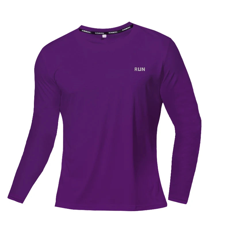 Summer Ice Silk Long Sleeve T-Shirt Men 2023