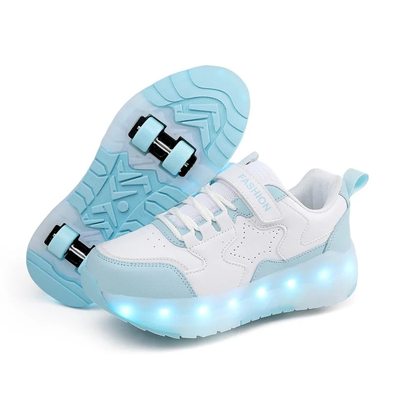 Kids' USB-Charging LED Light-Up Roller Shoes, image 1 of 20