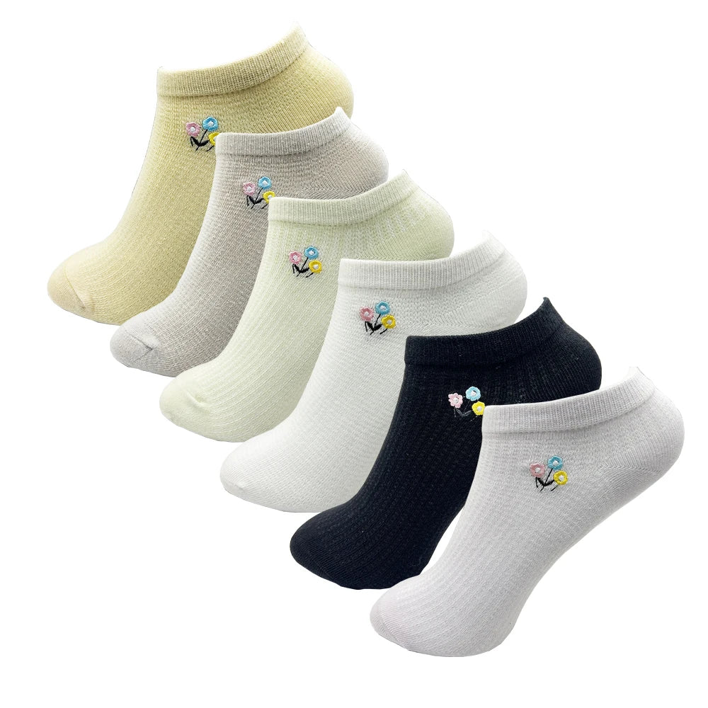 Women's Cotton No-Show Socks, 4 Pairs