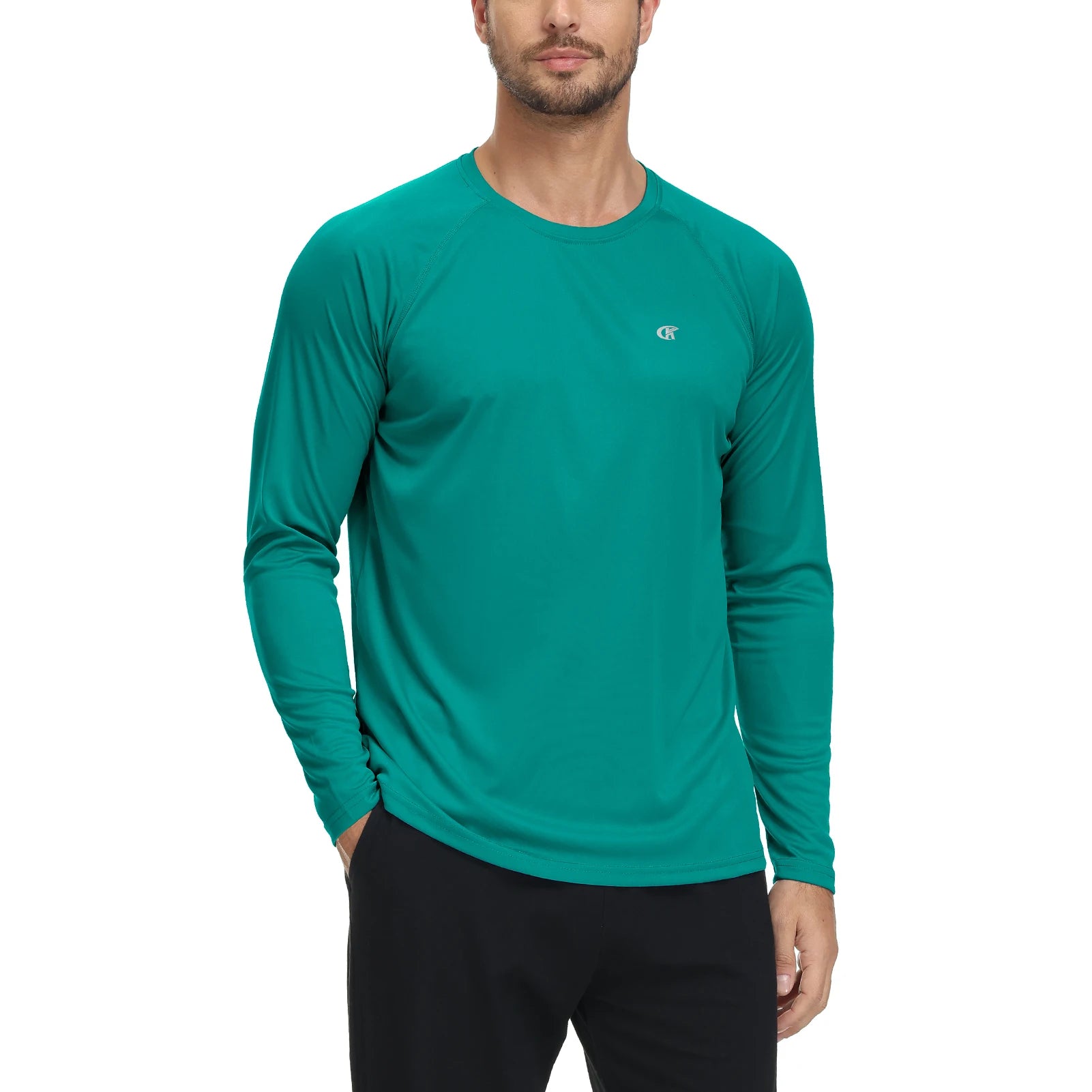 Men UPF 50+ Long Sleeve T-Shirt, Rash Guard