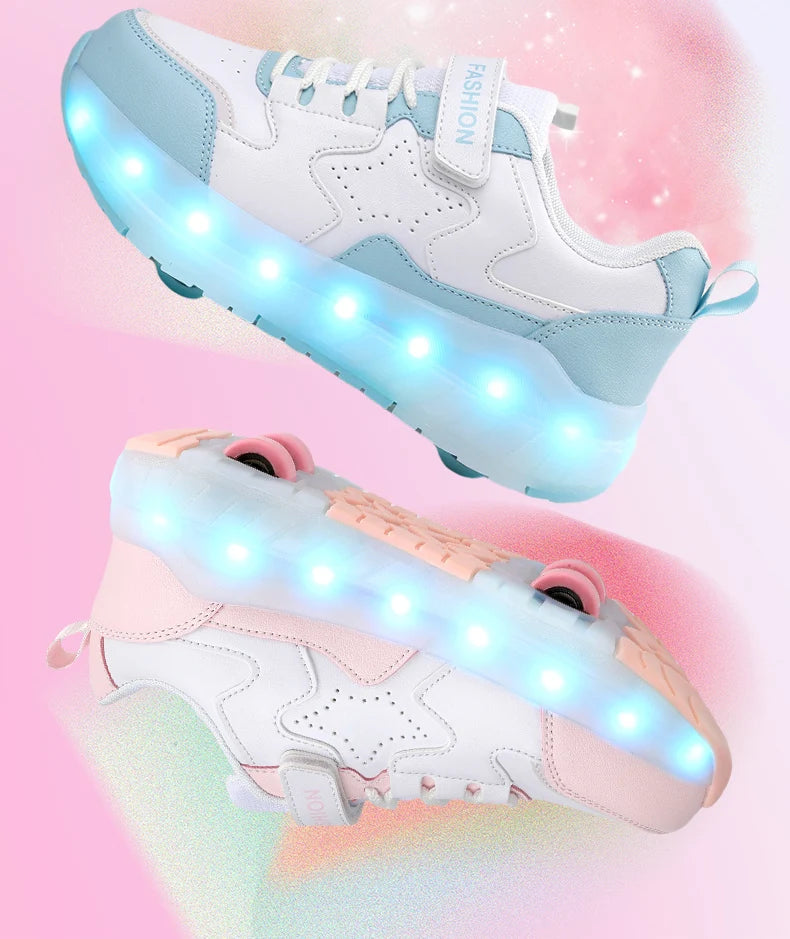 Kids' USB-Charging LED Light-Up Roller Shoes, image 9 of 20