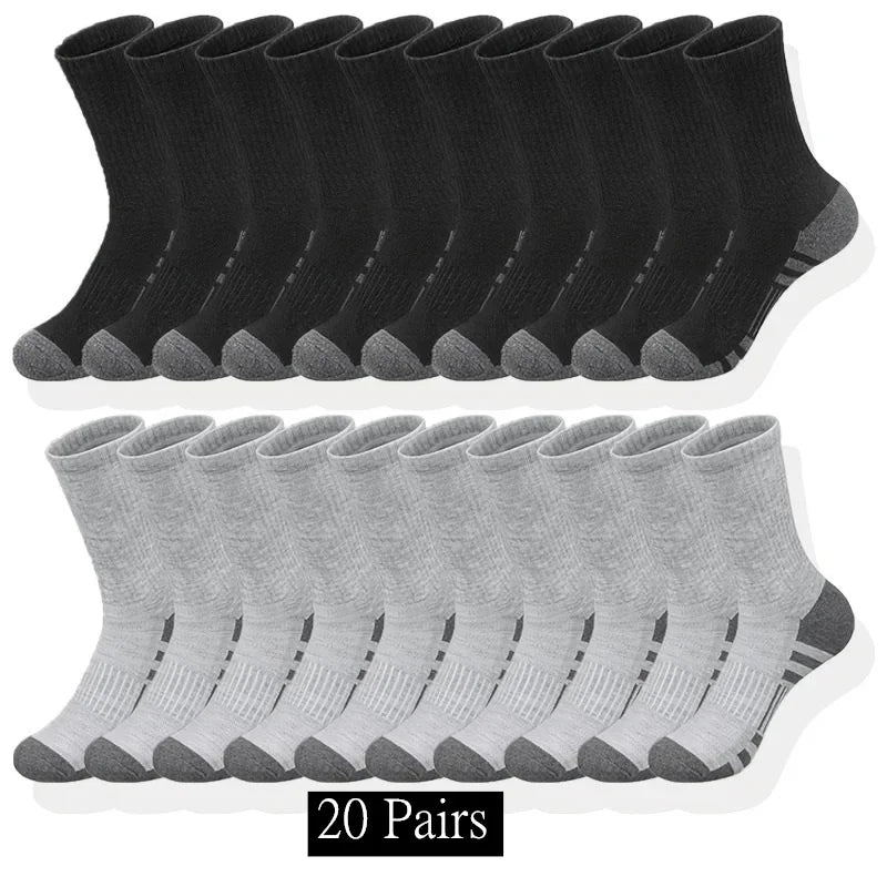 10/20/30 Pairs Men's Classic Crew Socks Unisex Sports