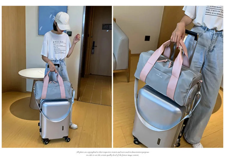 Women's Gym Bag with Separate Shoe Compartment