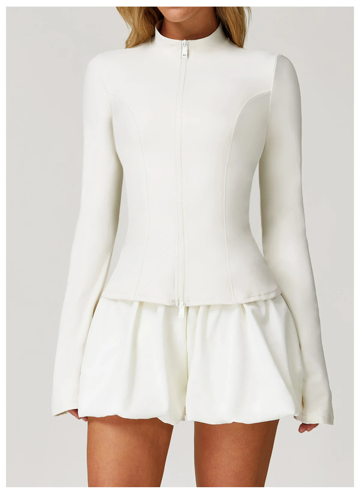 Zipper Jacket Women Yoga T-shirts Solid Sports Top