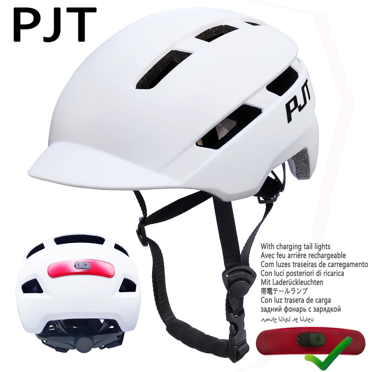 PJT In-Mould Bike Helmet with USB Rear Light, image 15 of 18