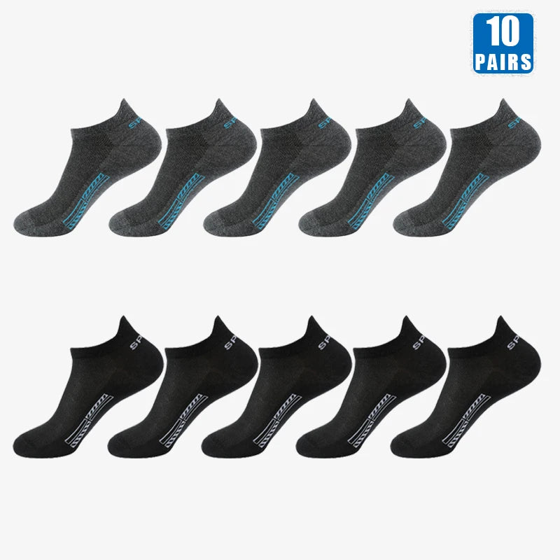 Men's Cotton Short Socks, 5 or 10 Pairs