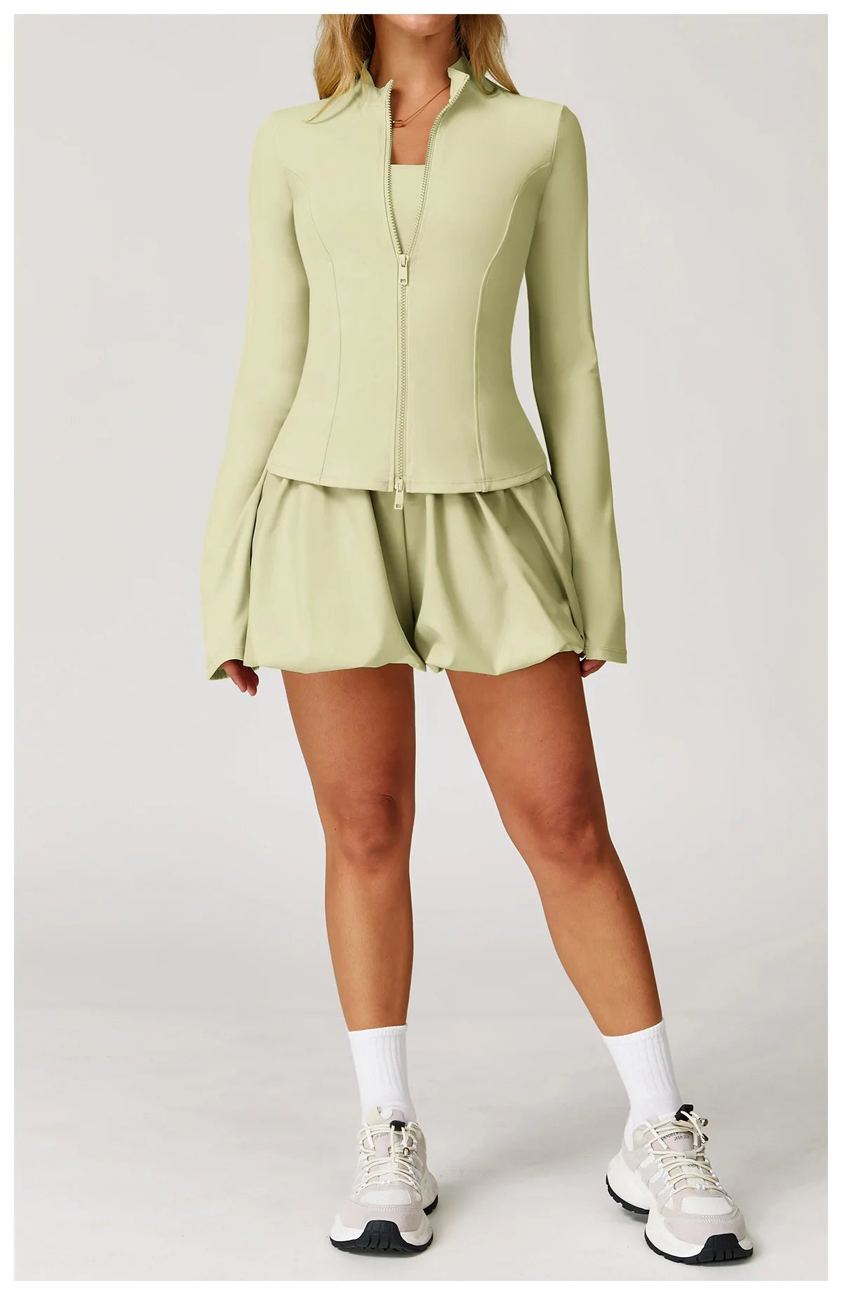 Zipper Jacket Women Yoga T-shirts Solid Sports Top