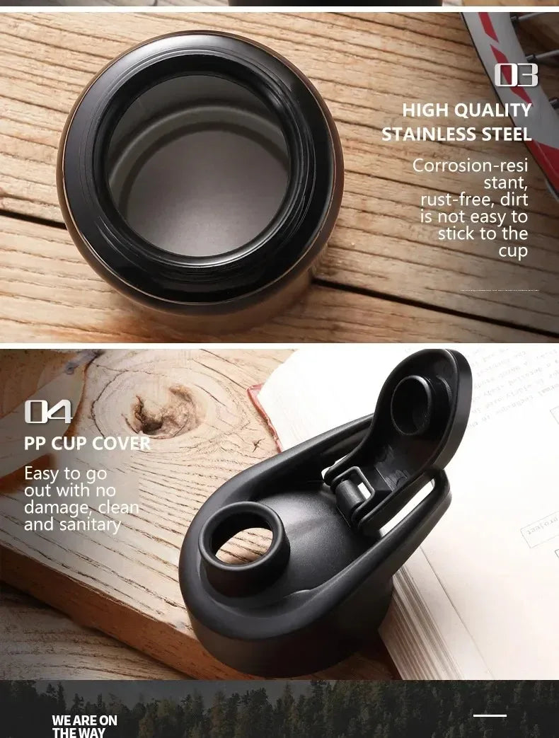 Portable Stainless Steel Water Bottle Bicycle Riding Drinking